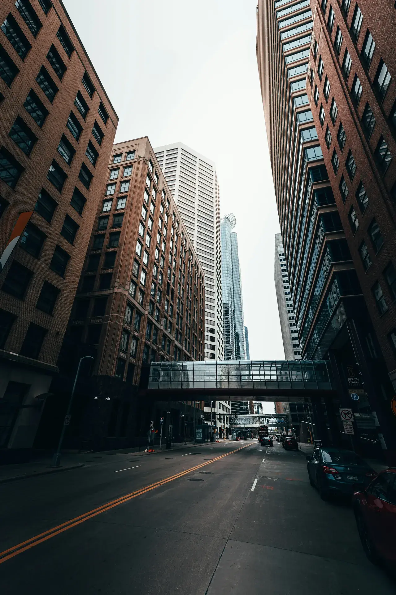 Elliot Park neighborhood in Minneapolis with the healthcare corridor and downtown skyline in the background