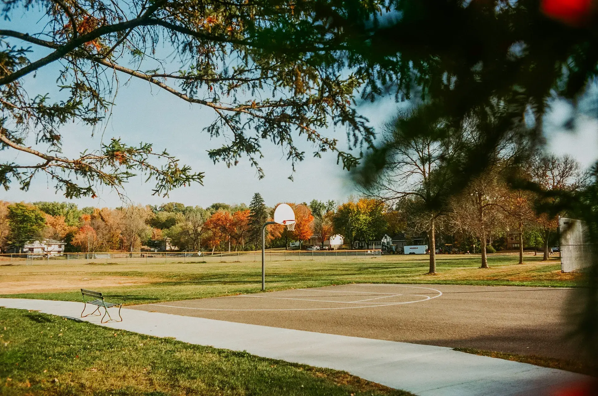 Tree-lined residential street in the Hale neighborhood of Minneapolis in autumn