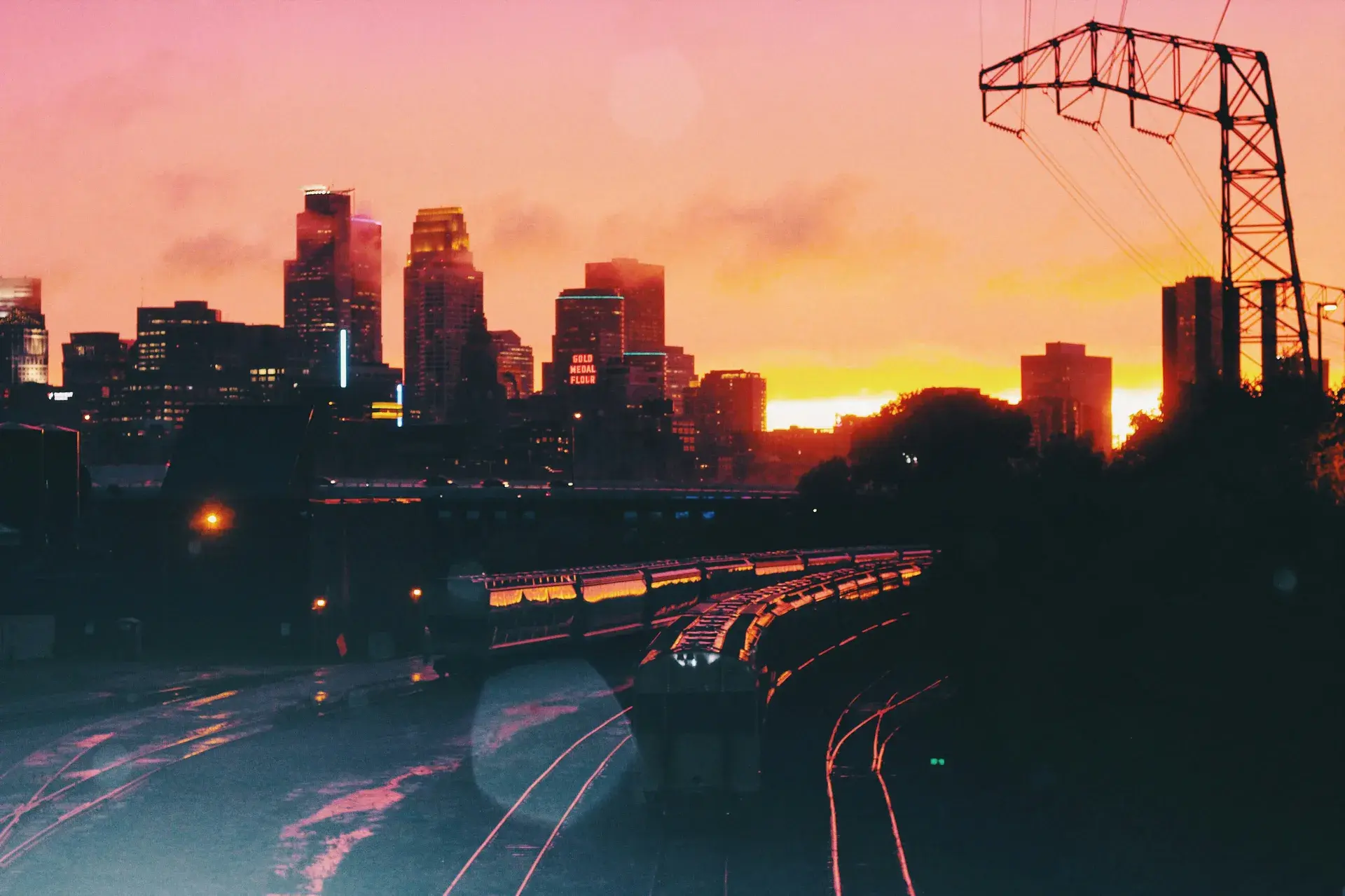 Industrial buildings and rail corridors in the Humboldt Industrial Area, Minneapolis