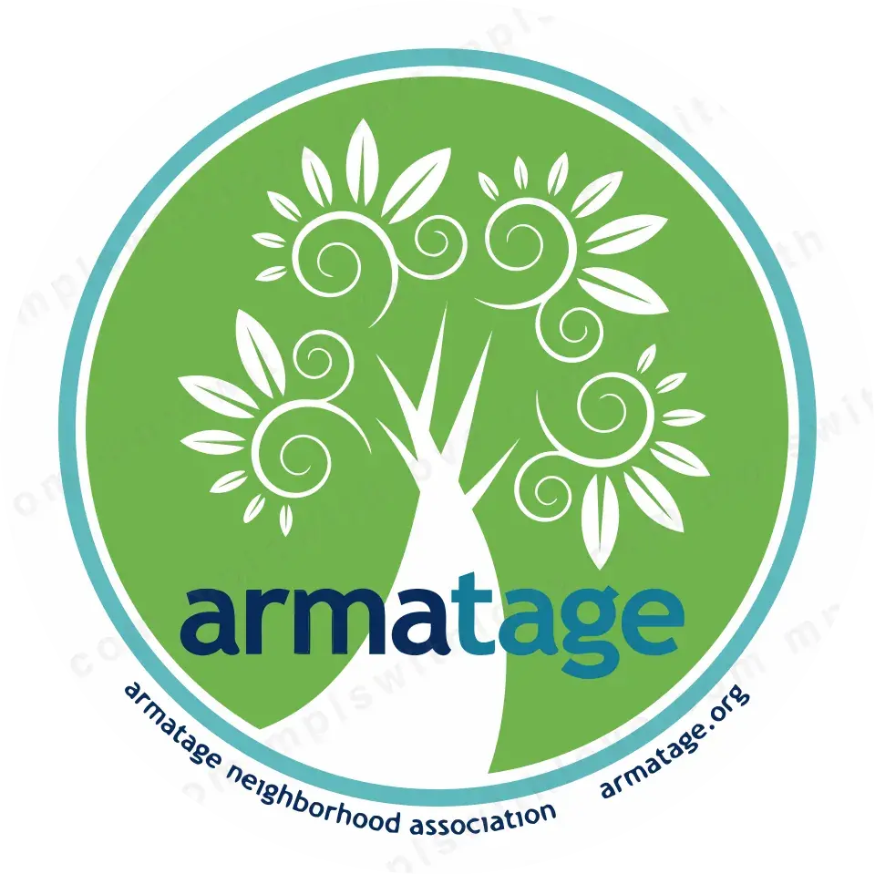 Vector recreation of the circular Armatage neighborhood sign