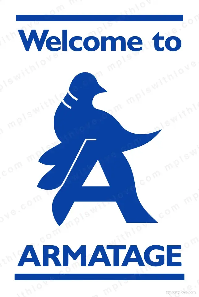Vector recreation of the earlier Armatage neighborhood sign