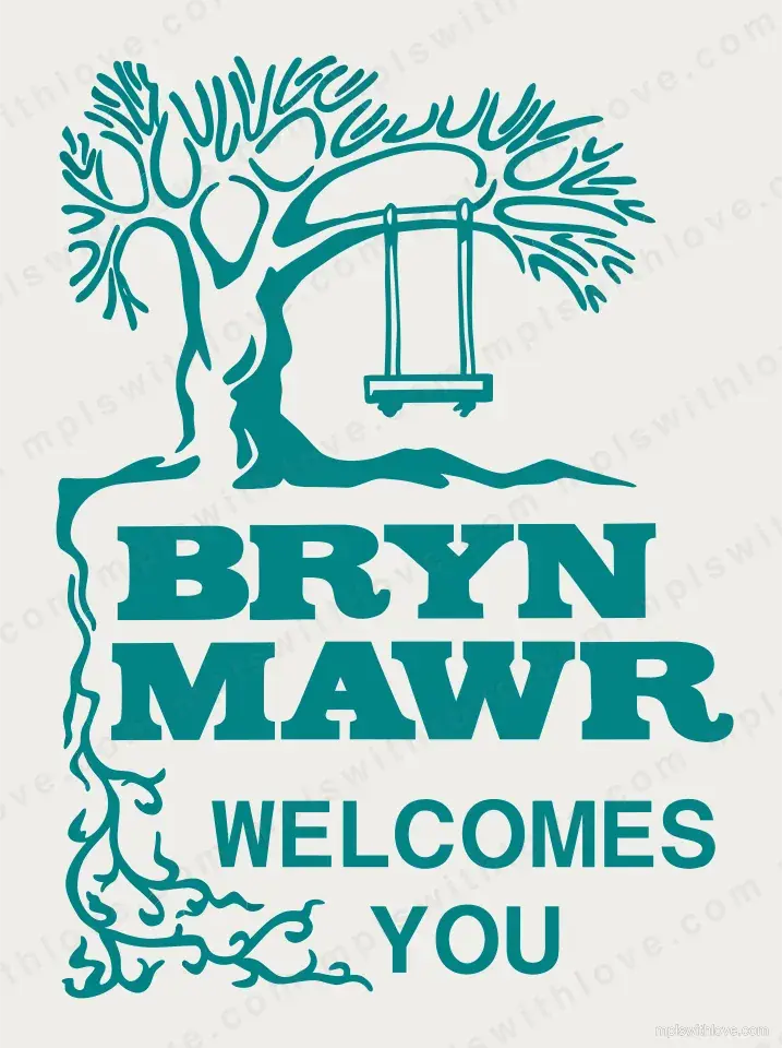 Vector recreation of the Bryn Mawr steel neighborhood sign