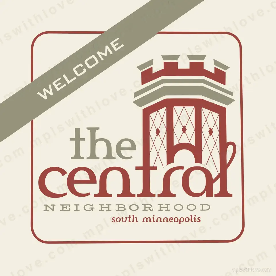 Vector recreation of the newer Central neighborhood sign