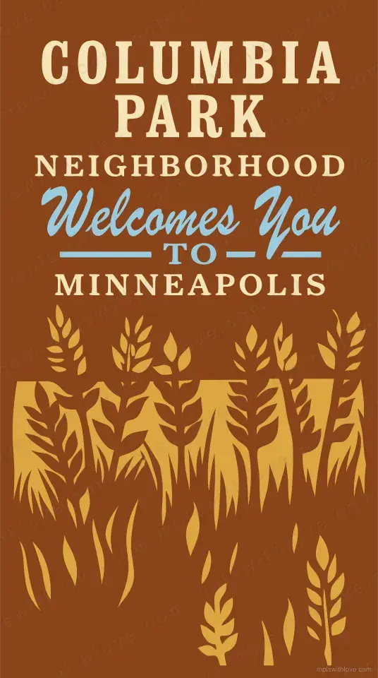 Vector recreation of the Columbia Park neighborhood sign