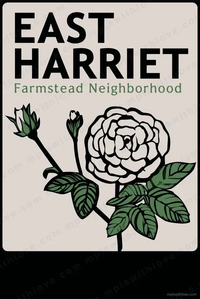Vector recreation of the East Harriet neighborhood sign
