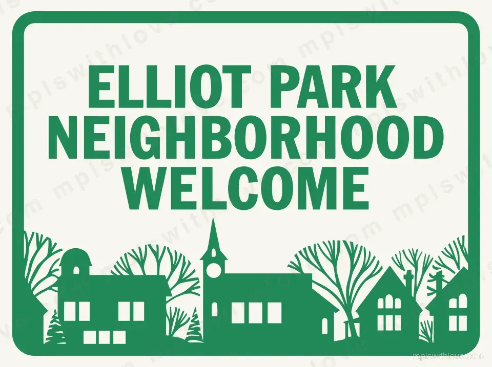 Vector recreation of the Elliot Park neighborhood sign