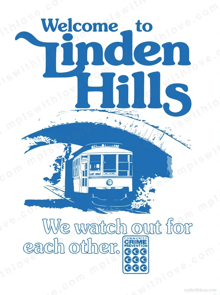 Our recreation of the Linden Hills neighborhood sign