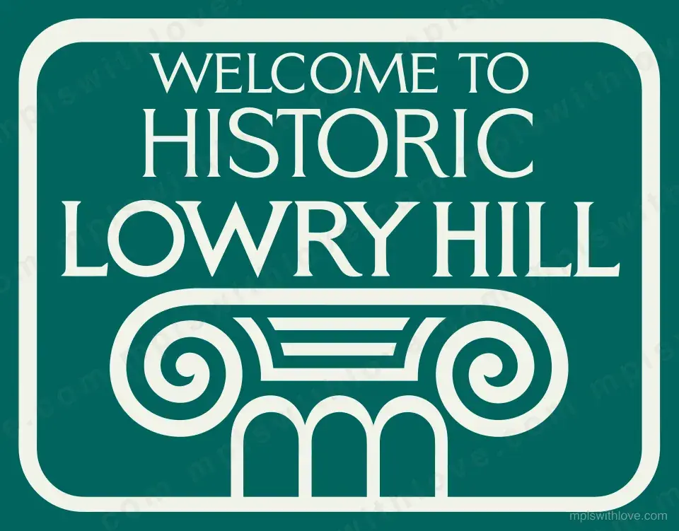 Vector recreation of the Lowry Hill neighborhood sign