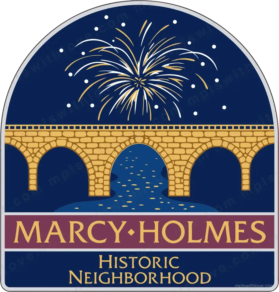 Vector recreation of the Marcy Holmes neighborhood sign