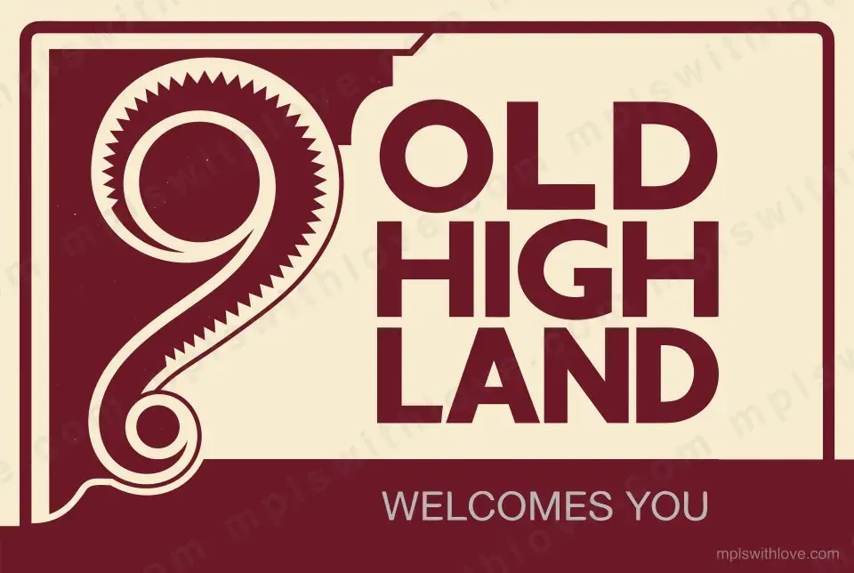 Vector recreation of the Old Highland district sign