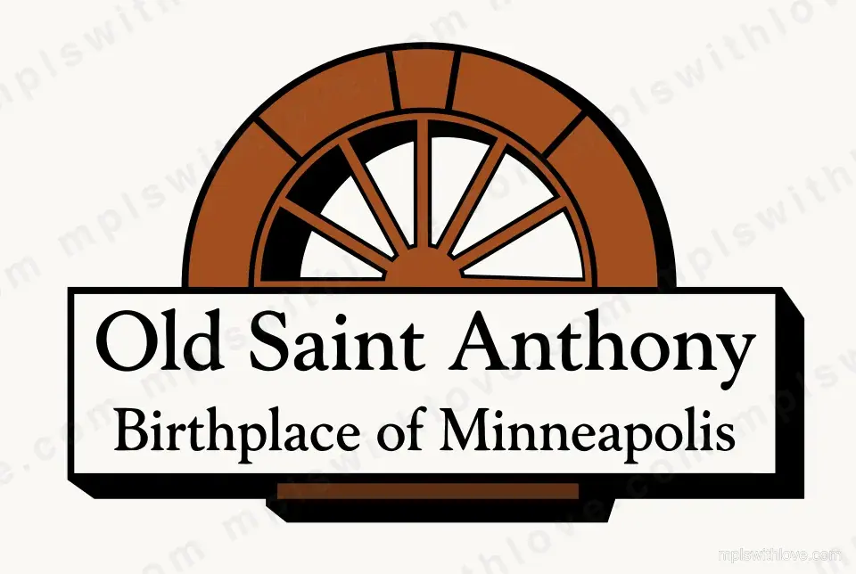 Vector recreation of the Old Saint Anthony district sign