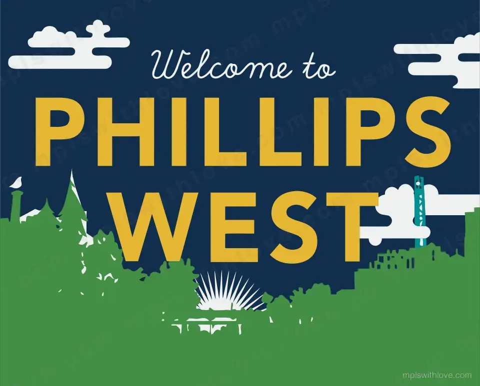 Vector recreation of the Phillips West neighborhood sign