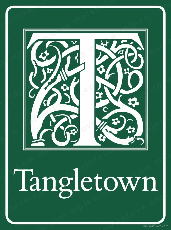 Vector recreation of the Tangletown neighborhood sign