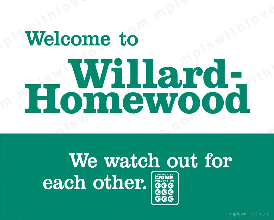 Vector recreation of the Willard-Homewood neighborhood sign