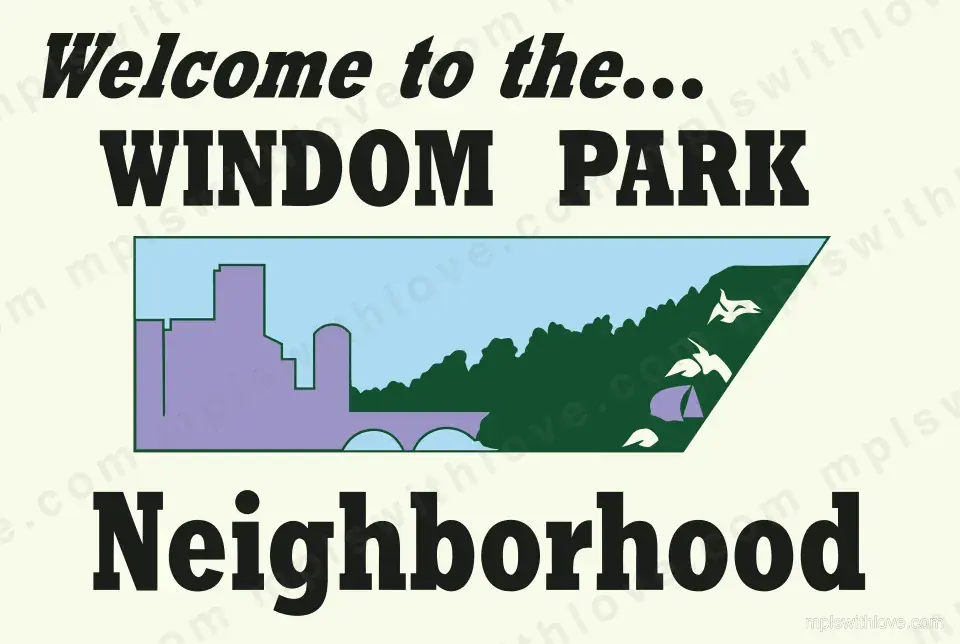 Vector recreation of the Windom Park neighborhood sign