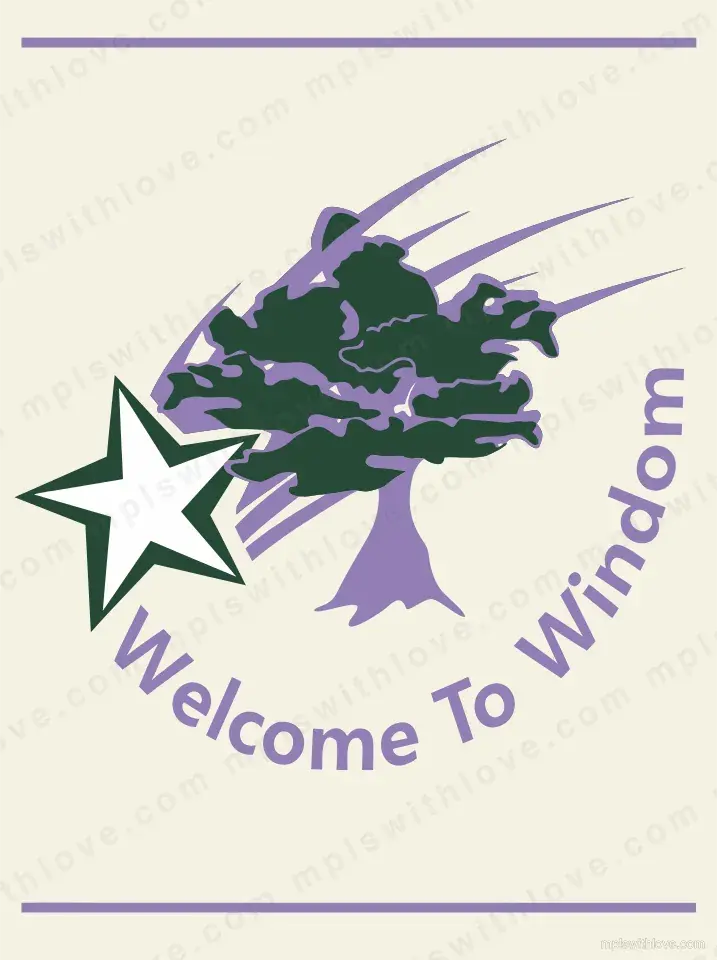 Vector recreation of the Windom neighborhood sign