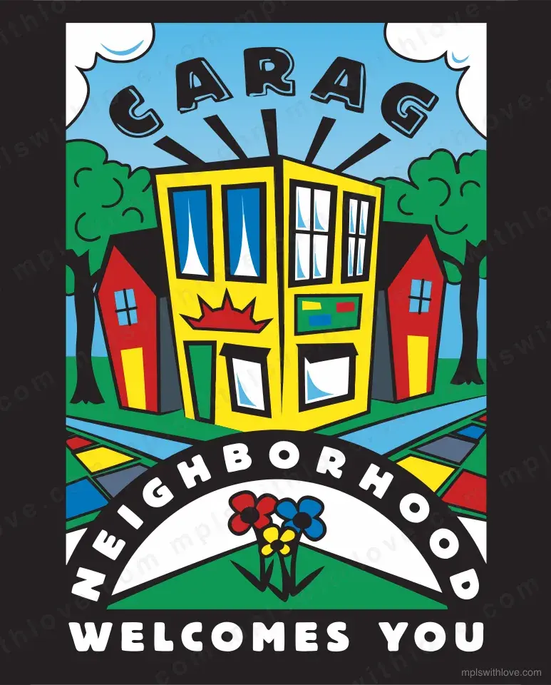 Vector recreation of the CARAG neighborhood sign