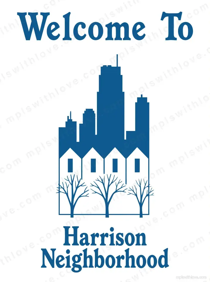 Vector recreation of the Harrison neighborhood sign