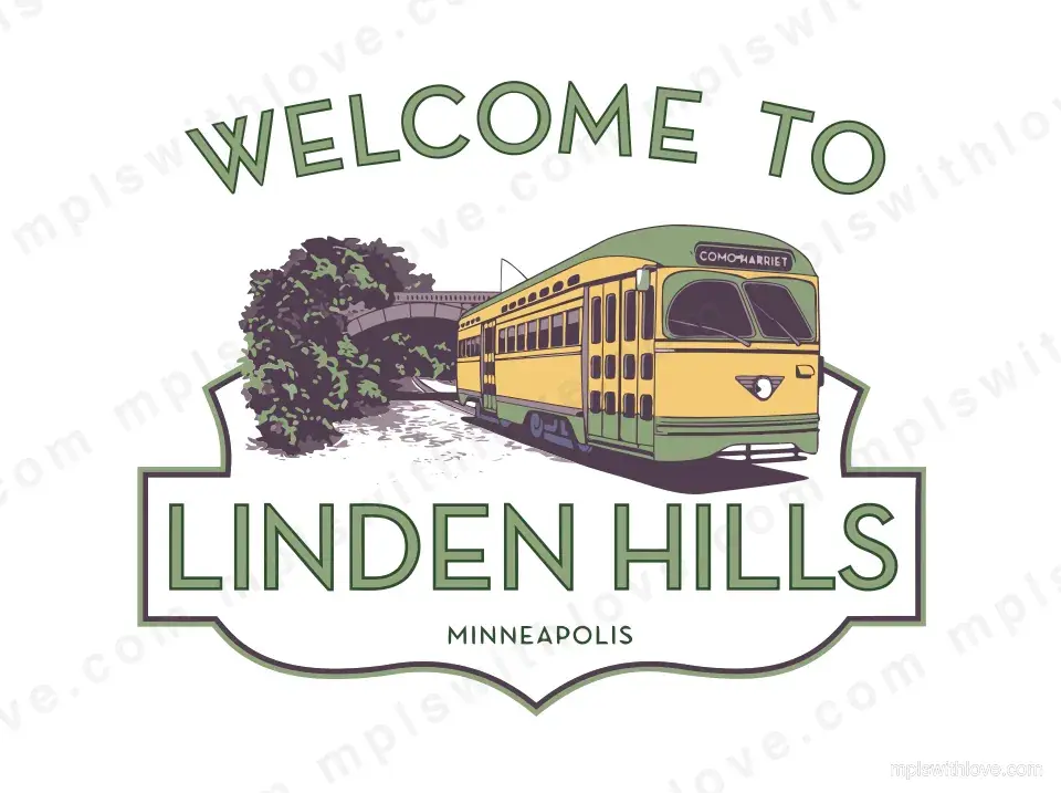 Vector recreation of the Linden Hills streetcar sign