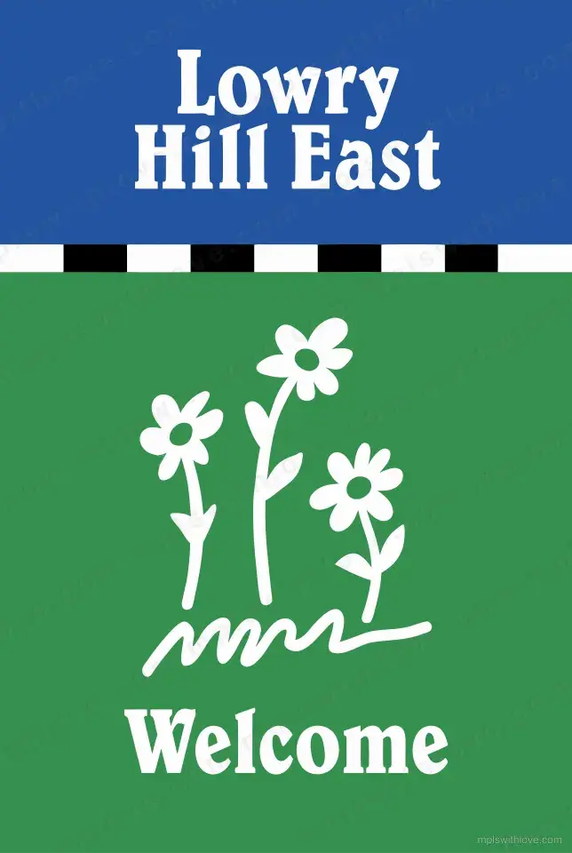 Vector recreation of the Lowry Hill East neighborhood sign