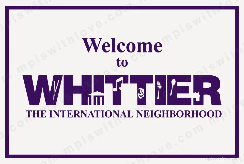 Vector recreation of the Whittier neighborhood sign